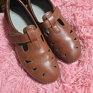 SAS Roamer Women's 10M Brown Leather Comfort Mary Jane Loafer Shoes